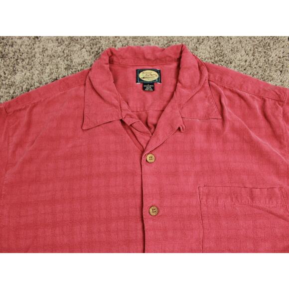 Tommy Bahama Vintage 80s Button Up Shirt Mens Large Red Plaid Casual - Picture 2 of 6